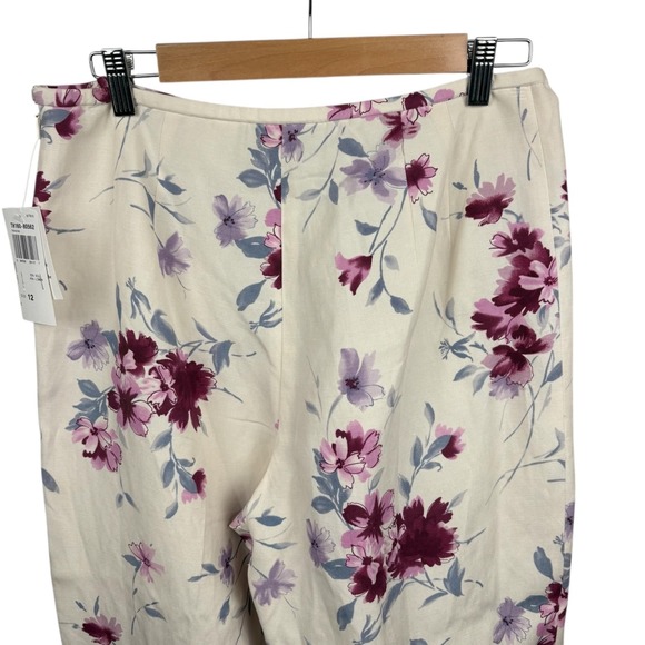 NWT Vintage Pendleton Floral Silk Linen Blend Lined High-Rise Pants Retro Office - Picture 5 of 10